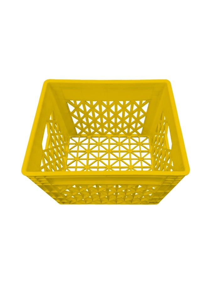 صناعات بلاستيكا ذ.م.م. Plastic Storage Crate 400x320x300mm Stackable Food Grade Milk Crate Heavy Duty Yellow - Image 5