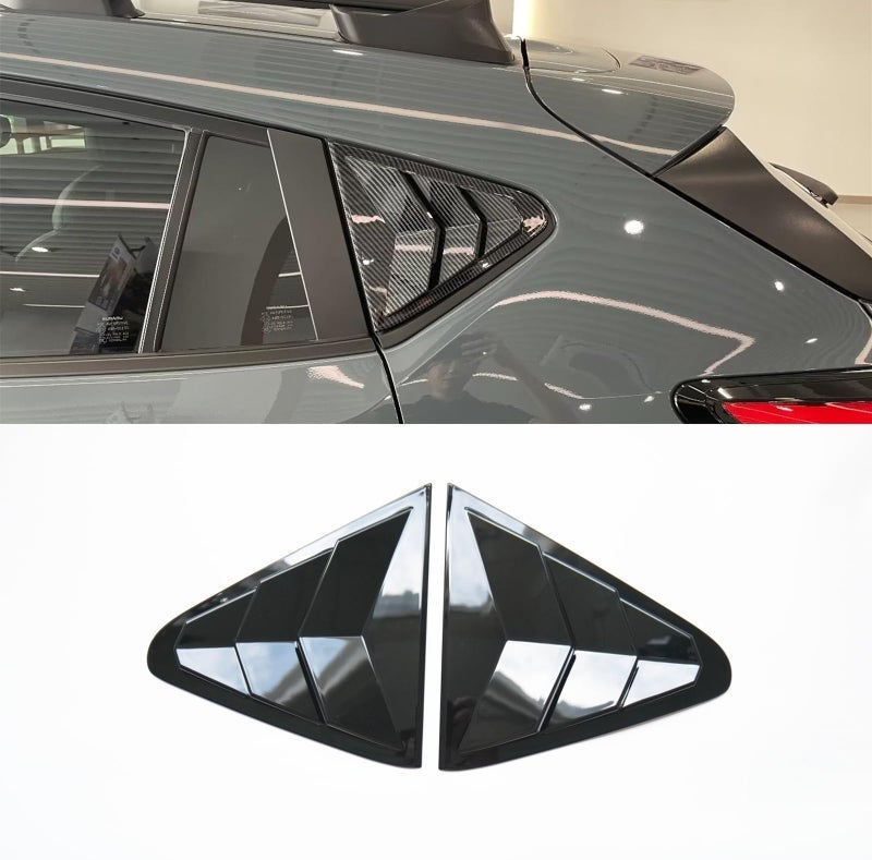 ZiWen 2X Sport Style Quarter Window Scoops Louvers for Subaru Crosstrek Impreza 2024 2025 (Gloss Black)
