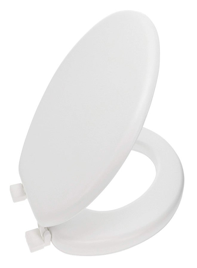 Ginsey Cushioned Desert White Soft Toilet Seat for Stylish Bathroom Décor, Off-white, Elongated 19.7 x 15 x 3 inches - Image 1