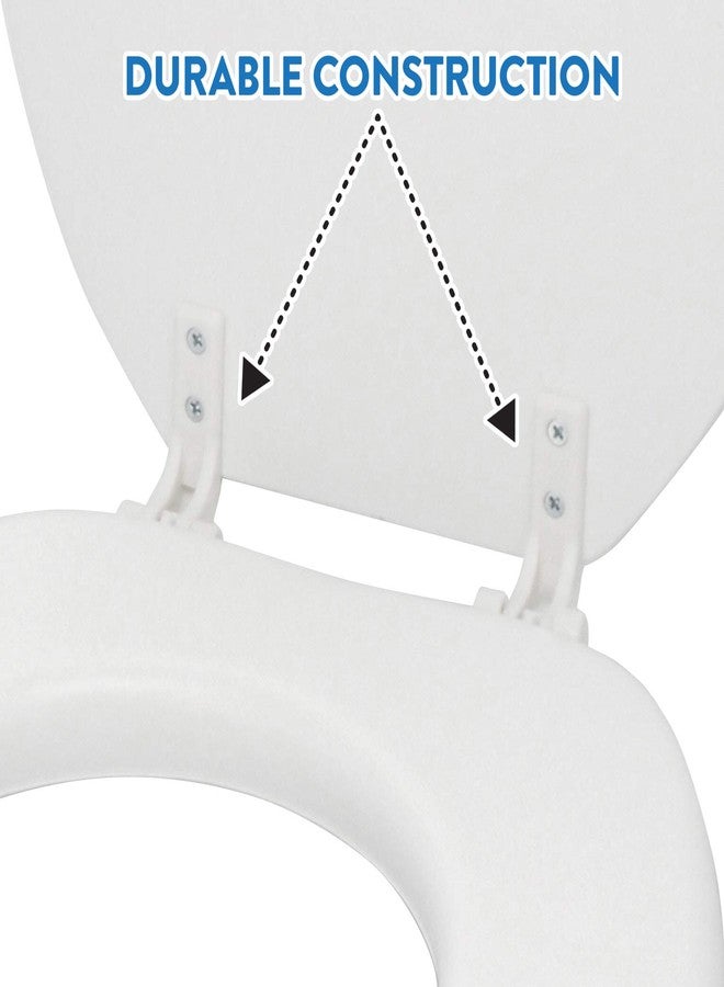 Ginsey Cushioned Desert White Soft Toilet Seat for Stylish Bathroom Décor, Off-white, Elongated 19.7 x 15 x 3 inches - Image 3