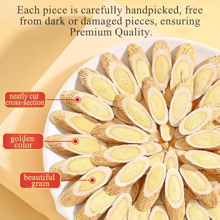 DOZO Sulfur Free Astragalus Root Slices 300g/10.58oz Large Radix Astragalus Sliced Tea Huangqi, Caffeine Free, Nourishing 黄芪 黄芪片 黃芪 - Image 2