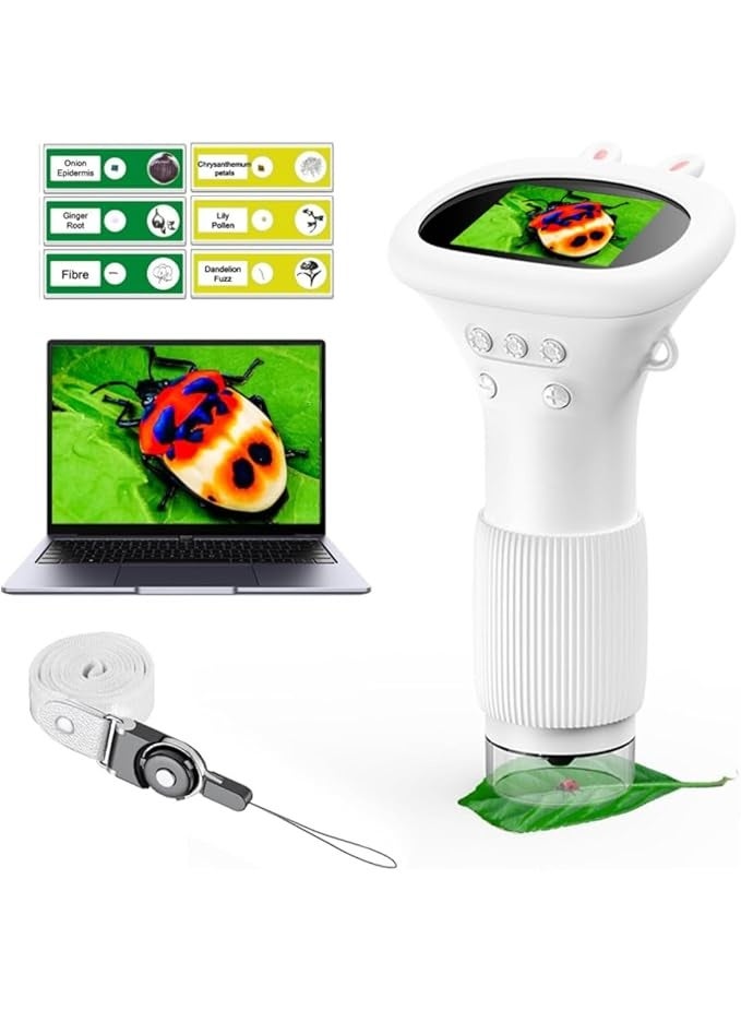 Kids Microscope Pocket Microscope - 1000X Portable Microscope for Kid | Photo and Video Mini Microscopes | 2'' Digital Little Scientist Microscopes for Kids Over 3 Years Old - Image 2
