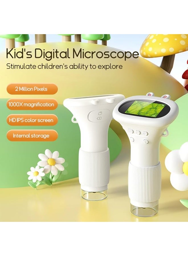 Kids Microscope Pocket Microscope - 1000X Portable Microscope for Kid | Photo and Video Mini Microscopes | 2'' Digital Little Scientist Microscopes for Kids Over 3 Years Old - Image 3