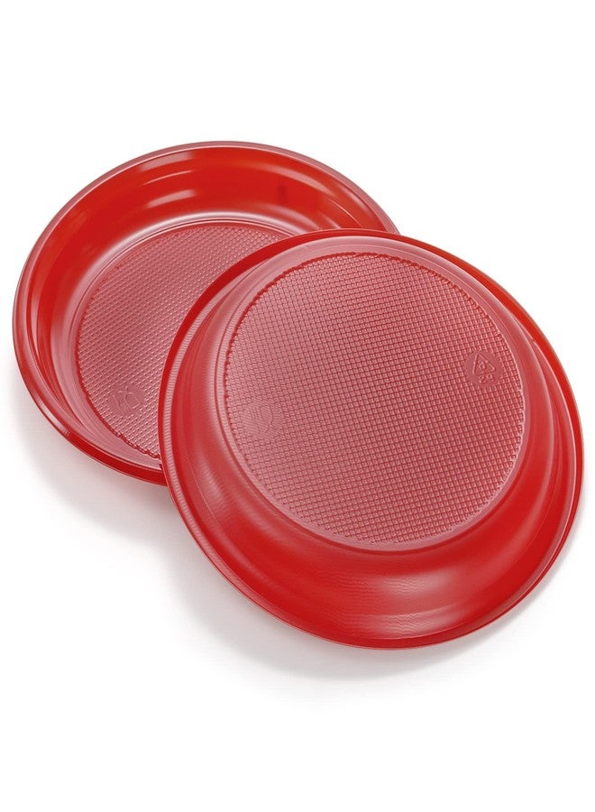 Coloch 200 Pieces 6 Inch Red Disposable Plates, Plastic Dessert Plates Bulk Round Party Plate Multi-Purpose Appetizer Plates for Cake, Dessert, Fruit, Barbecue, Party, Picnic, Wedding - Image 3