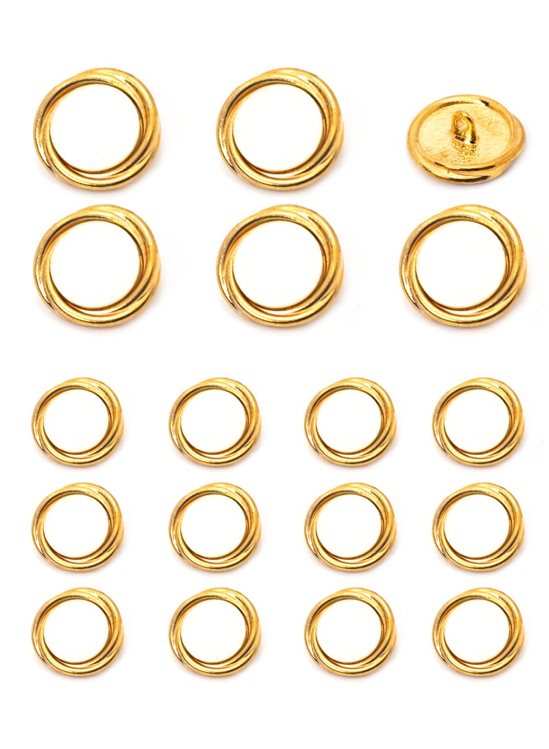 18 Pcs metal Button Set. Boarder Design with gold color and nice shape. (36L and 28L) - Image 1