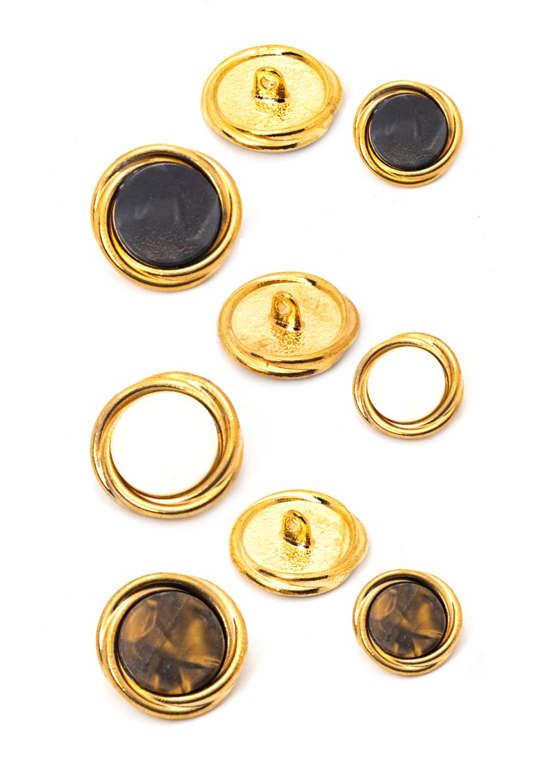18 Pcs metal Button Set. Boarder Design with gold color and nice shape. (36L and 28L) - Image 3