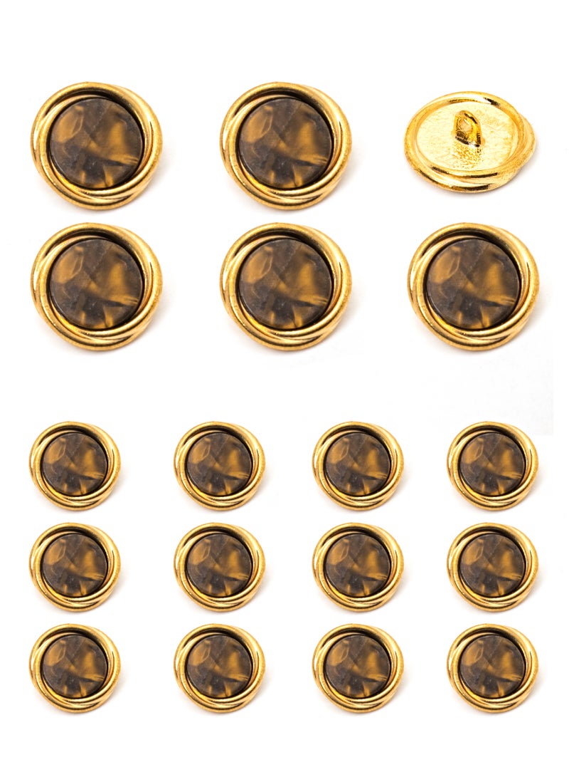 18 Pcs metal Button Set. Boarder Design with gold color and nice shape. (36L and 28L) - Image 4
