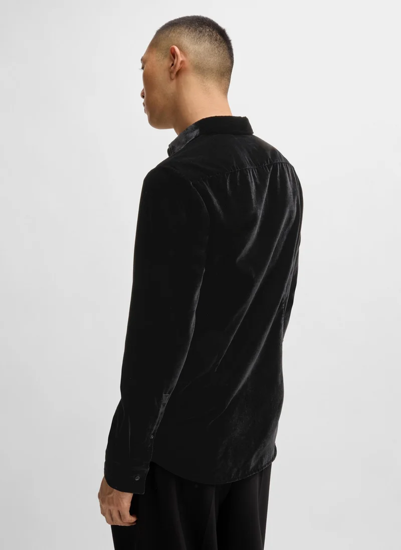 هوجو Slim-fit shirt in velvet