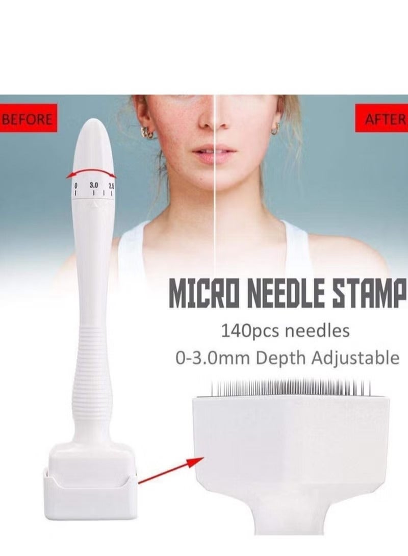 Captaintech Microneedle Stamp Derma Stemp, 140 Titanium 0.25mm Needles for Face Body Skin Care and Hair and Beard Growth - Image 2