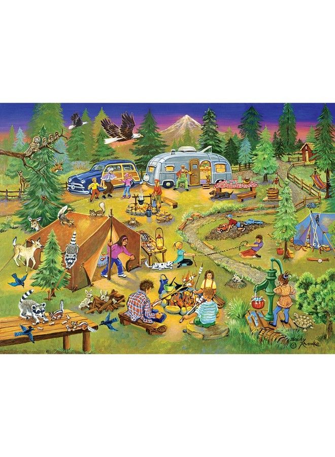 Bits and Pieces 500 Piece Jigsaw Puzzles For Adults ‘Camping With Grandma And Gramps’ 500 Pc Large Piece Jigsaw Puzzle By Artist Sandy Rusinko 18" X 24" - Image 2
