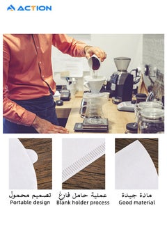 ACTION V60 Cone Coffee Filters, White Size 02,200 Counts 2-4Cups V02 Disposable Coffee Filter Paper Cone, Compatible with V60 For Pour Over Droppers and Drip Coffee Maker. (white)  - Image 4