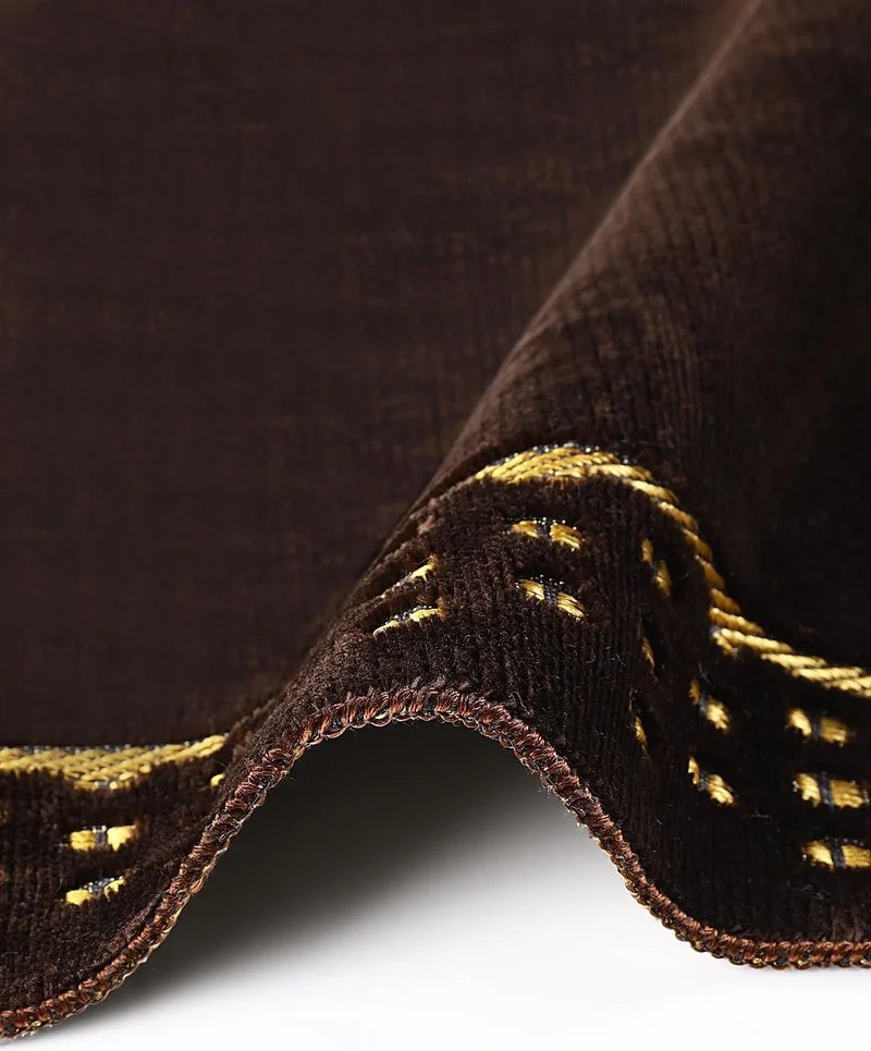 بلونيتي Square Mihrap Velvet Prayer Rug 70X110 cm Brown
