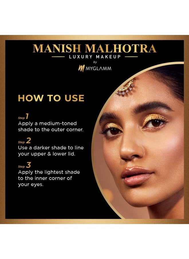 Manish Malhotra Beauty 9 In 1 Eyeshadow Palettesoireé (Metallic)9 Gm ; Highly Pigmented Easy To Blend ; Eyeshadow Palette With 3 Finishes