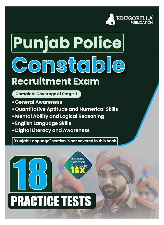 Punjab Police Constable Exam 2024 (Male & Female) - 18 Full Length Practice Mock Tests with Free Access to Online Tests  - Image 1