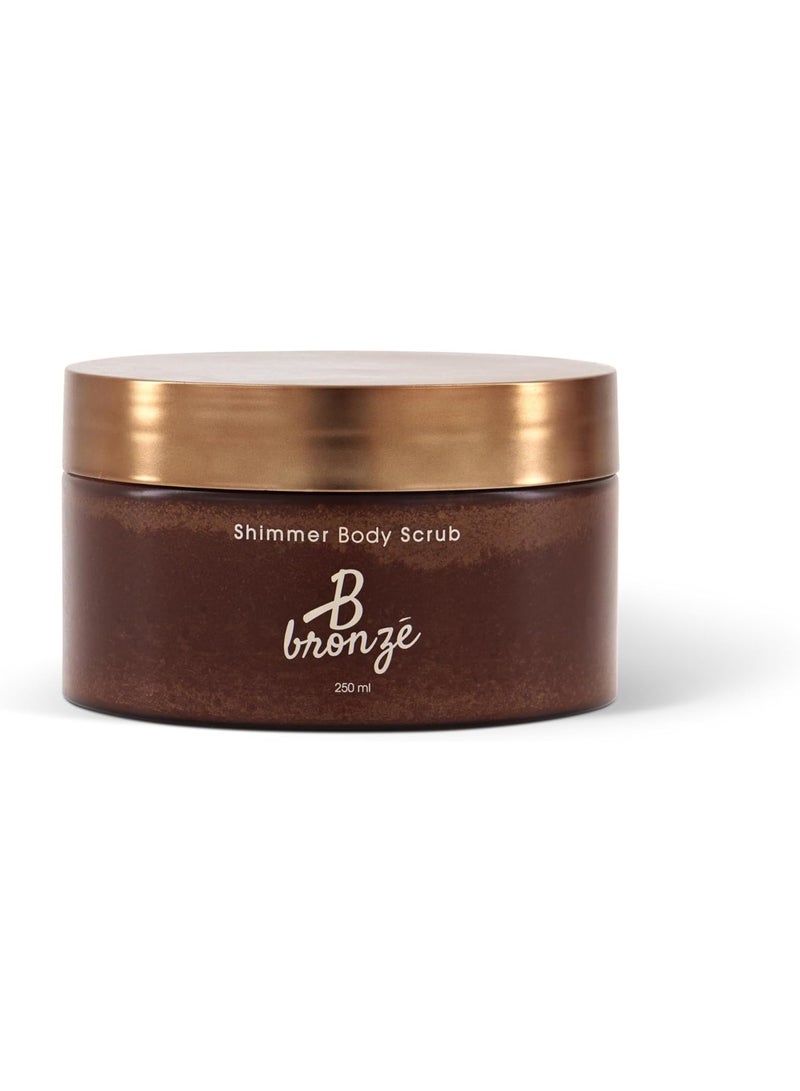 B bronze Shimmer Body Scrub – Sugar & Coconut Oil Exfoliator with Vitamin E | Brightening Pre‑Tan Buff, Vegan & Cruelty‑Free - Image 1