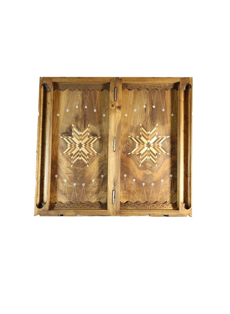 Luxury Hand-Carved Solid Wood Backgammon Set - Skull Warrior Design - 60x60 cm - Image 4