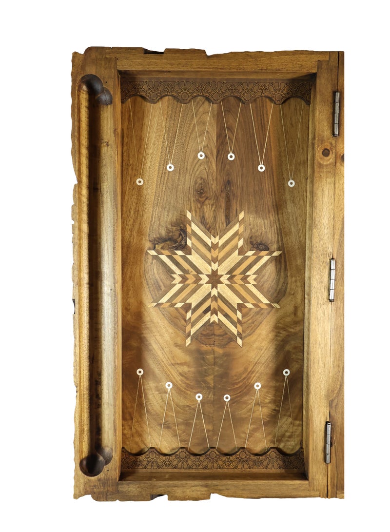 Luxury Hand-Carved Solid Wood Backgammon Set - Skull Warrior Design - 60x60 cm - Image 5