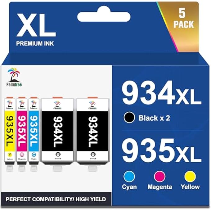 934XL 935XL INK CARTRIDGE REPLACEMENT COMPATIBLE WITH HP OFFICEJET PRO 6230 6830 OFFICEJET 6820 (2 BLACK, 1 CYAN, 1 MAGENTA, 1 YELLOW) - Image 1