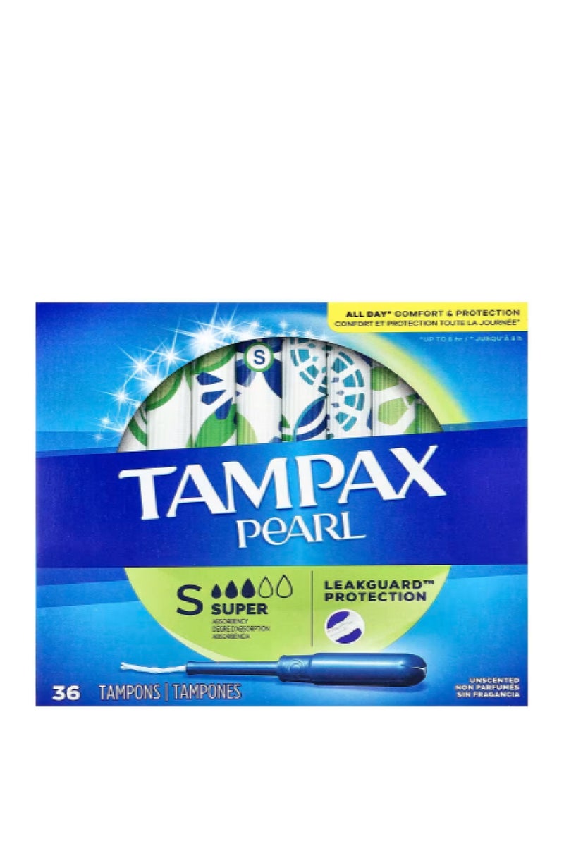 بيرل، سوبر، بدون رائحة، 36 سدادة قطنية