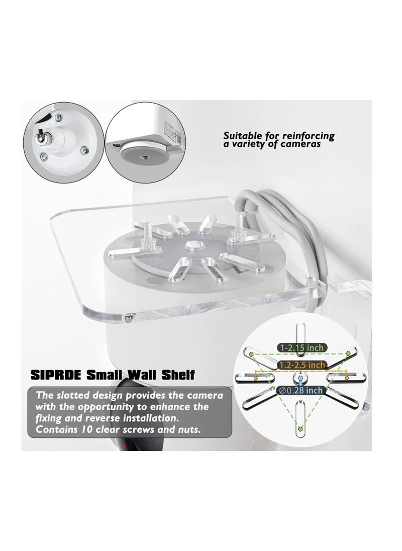 Acrylic Small Wall Shelf Set of 3 for Security Cameras, Speakers, Baby Monitors, Universal Adhesive Shelf Easy to Install No Drill, with Cable Clips (Clear) - Image 4