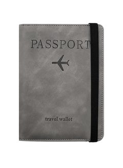 VKL Passport Holder Wallet Cover Case, Passport Case with RFID Blocking, PU Leather Travel Document Holder for Men&Women Travel Accessories (Grey)  - Image 2