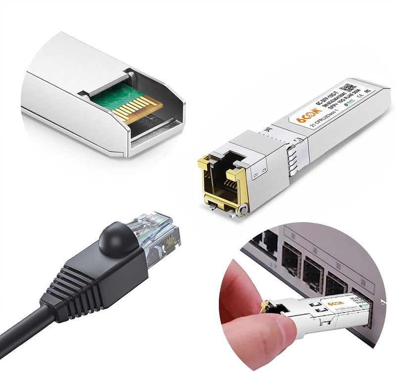 6COM 10GBase-T SFP+ RJ45 Copper Transceiver, 10G Module up to 30 Meters, Compatible for Netgear AXM765, Ubiquiti UF-RJ45-10G, and Other Open Switches - Image 2