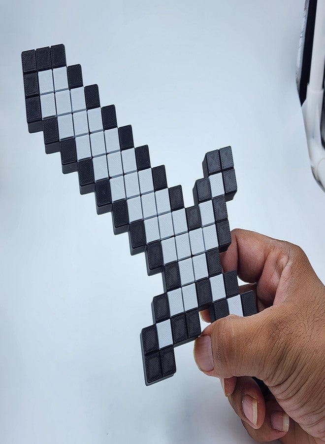 CUBIX3D 3D Printed Pixel Sword Toy | Blocky Gaming Prop | Safe Cosplay Accessory for Kids & Fans, Multicolor - Image 1