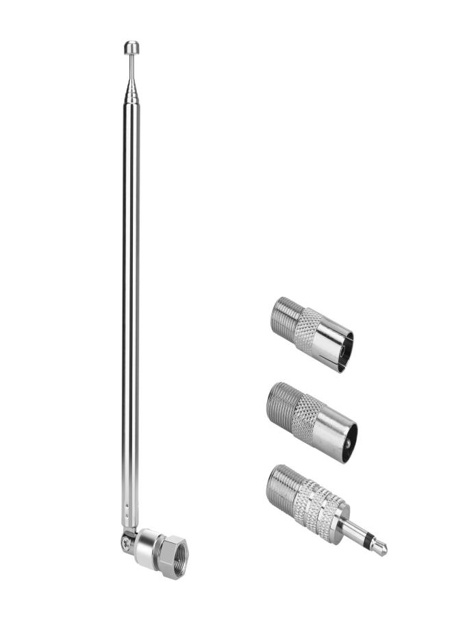 Universal telescopic rod antenna, radio antenna, stainless steel antenna, FM antenna 7123F head antenna with 3 kinds of connectors - Image 1
