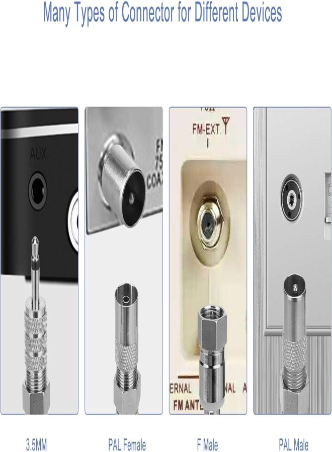 Universal telescopic rod antenna, radio antenna, stainless steel antenna, FM antenna 7123F head antenna with 3 kinds of connectors - Image 5