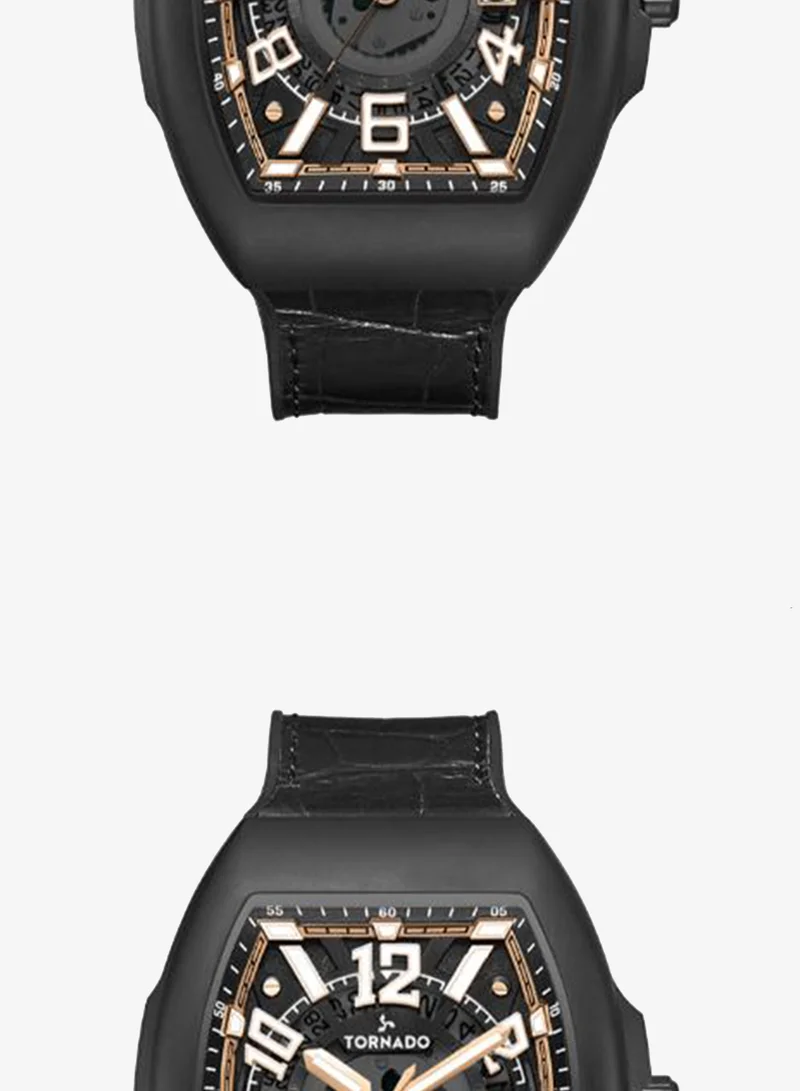 Tornado  Men's Leather Analog Display Watch T25001-BLBB - 44mm for Men | Best Price UAE