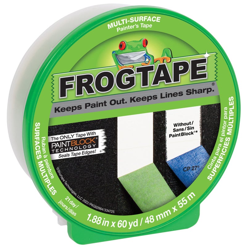 FROGTAPE CF 120 Painter's Tape, Multi-Surface with PAINTBLOCK, 48mm x 55m, Green, 1 Roll (143177) - Image 1