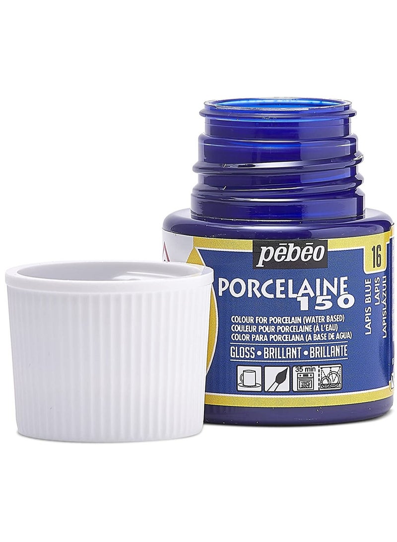 بيبيو Pebeo Porcelaine 150 طلاء خزفي زجاجة 45 مل ، أزرق لازورد - Image 2
