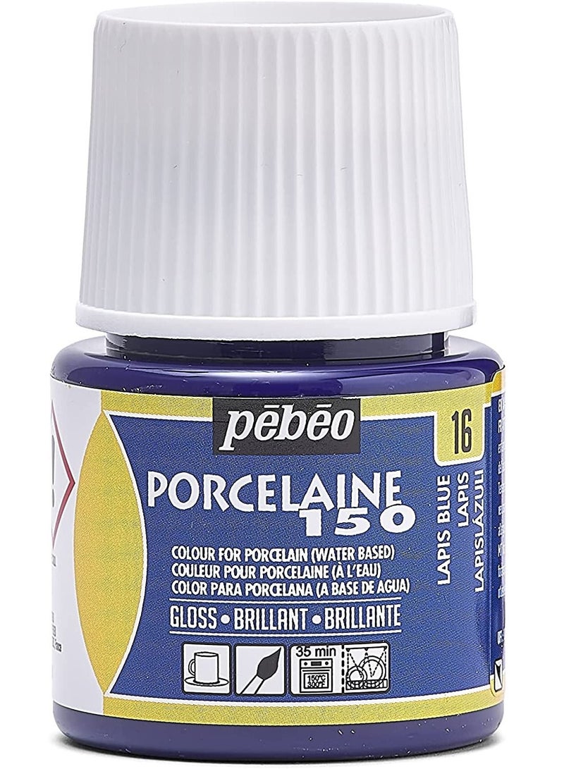 بيبيو Pebeo Porcelaine 150 طلاء خزفي زجاجة 45 مل ، أزرق لازورد - Image 1