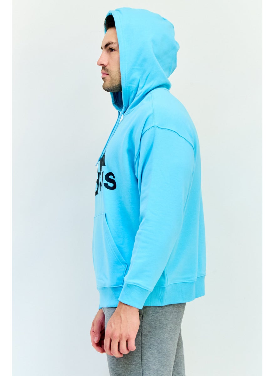 Adidas Men Sportswear Fit Long Sleeves Outdoor Hoodie, Aqua Blue  - Image 3