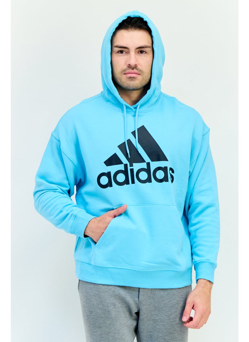 Adidas Men Sportswear Fit Long Sleeves Outdoor Hoodie, Aqua Blue  - Image 1