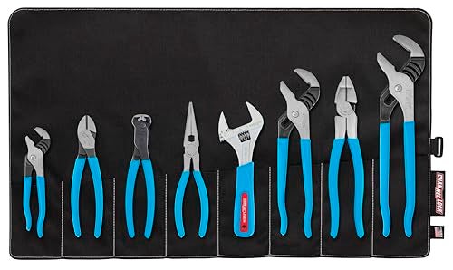 CHANNELLOCK TOOL ROLL-8 8-Piece Professional Tool Set with Tool Roll, Includes Straight Jaw Tongue & Groove, Linemen's, Cutting, and Long Nose Pliers, 1 Adjustable Wrench and Tool Roll - Image 1