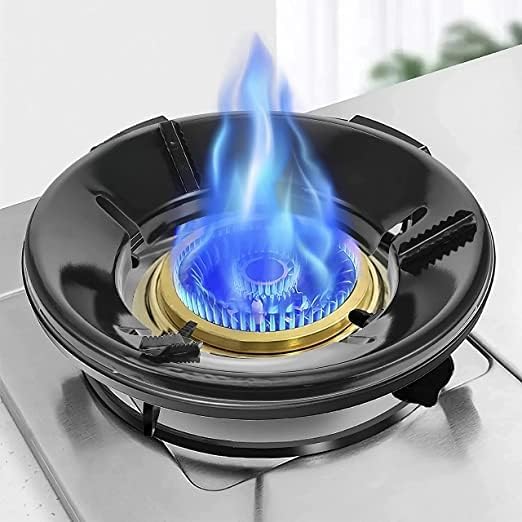 BIRZAR Black Gas Stove Burner Stand Gas Chula Burner Gas Saver Jali Ring Fire Windproof Energy Saving Gas Chula Support Stand Gas Stove Fire Windproof Energy Saving Stand Gas Saver Jali - Image 1