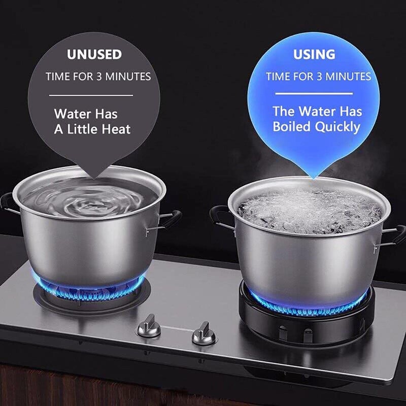 BIRZAR Black Gas Stove Burner Stand Gas Chula Burner Gas Saver Jali Ring Fire Windproof Energy Saving Gas Chula Support Stand Gas Stove Fire Windproof Energy Saving Stand Gas Saver Jali - Image 5