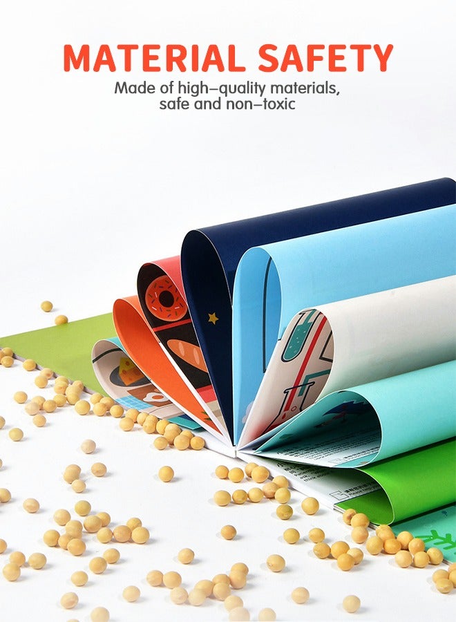 GROIC Paper Cutting Activity Set with Scissor, DIY Fun Paper-Cutting Handmade Puzzle, Stereo Origami Book, 100 Sheets Double-sided Kids Educational Toy Early Learning Development - Image 5