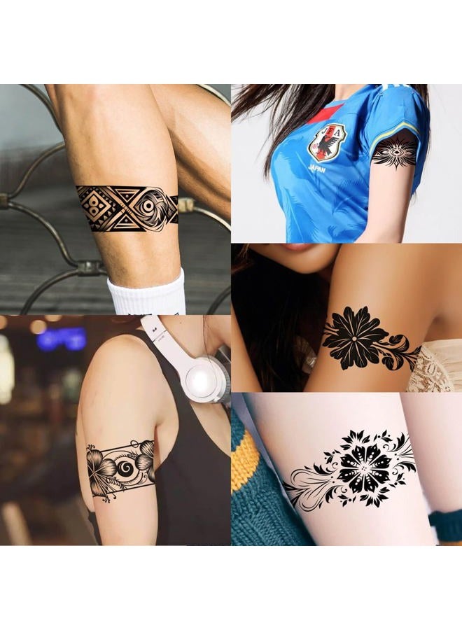 Glaryyears Armband Temporary Tattoo - Pack of 18 Super Long Realistic Boho Polynesian Maori Fake Tattoos Wrist Ankle Geometric Tribal Totems - Image 3