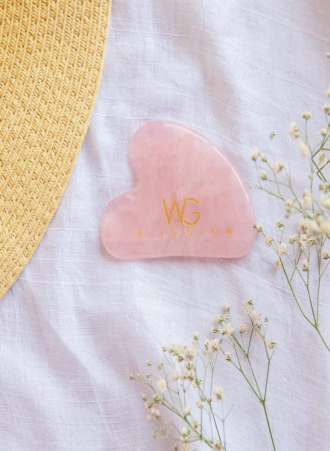WildGlow Brazilian Rose Quartz Gua Sha, Real Brazilian Stone, 100% natural rose quartz Gua Sha, Manual face massage, Face slimming, Enhance blood flow, Increase lymphatic drainage - Image 3