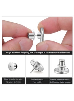 SYOSI 50 Sets Button Pins for Jeans Pants, Adjustable Reusable Jean Buttons Pins Instant Reduce Loose Jeans, No Sew and No Tools Metal Pants Button Replacement, Clips Jean Button Tightener  - Image 3