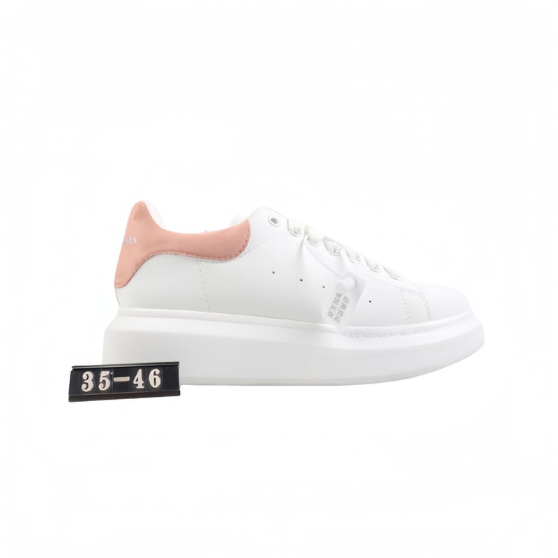 Classic White Unisex Couple Sneakers with 5cm Hidden Height Increase - Casual Low-Top Shoes for Men and Women
