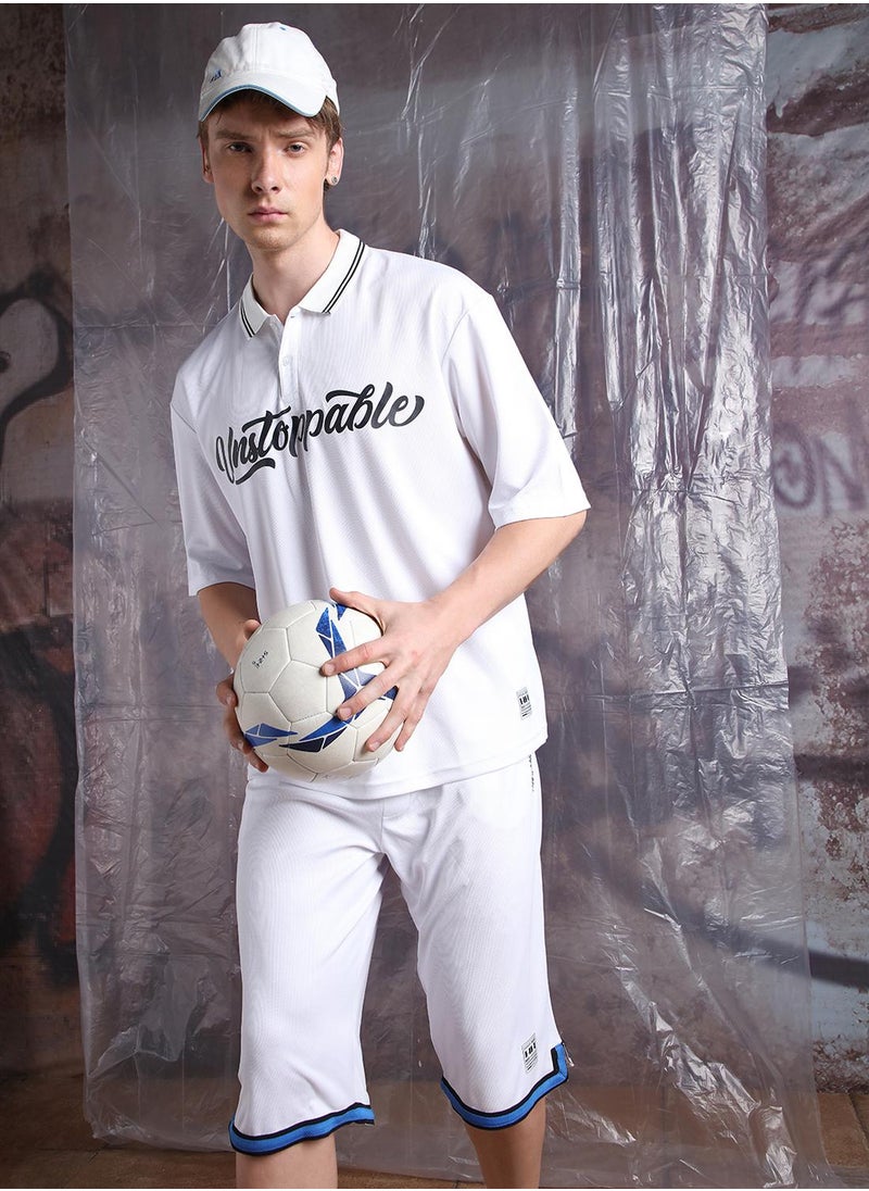 Hubberholme Men Streetletics Printed T-Shirt & Shorts Oversized fit Mesh Co-ord Set  - Image 1