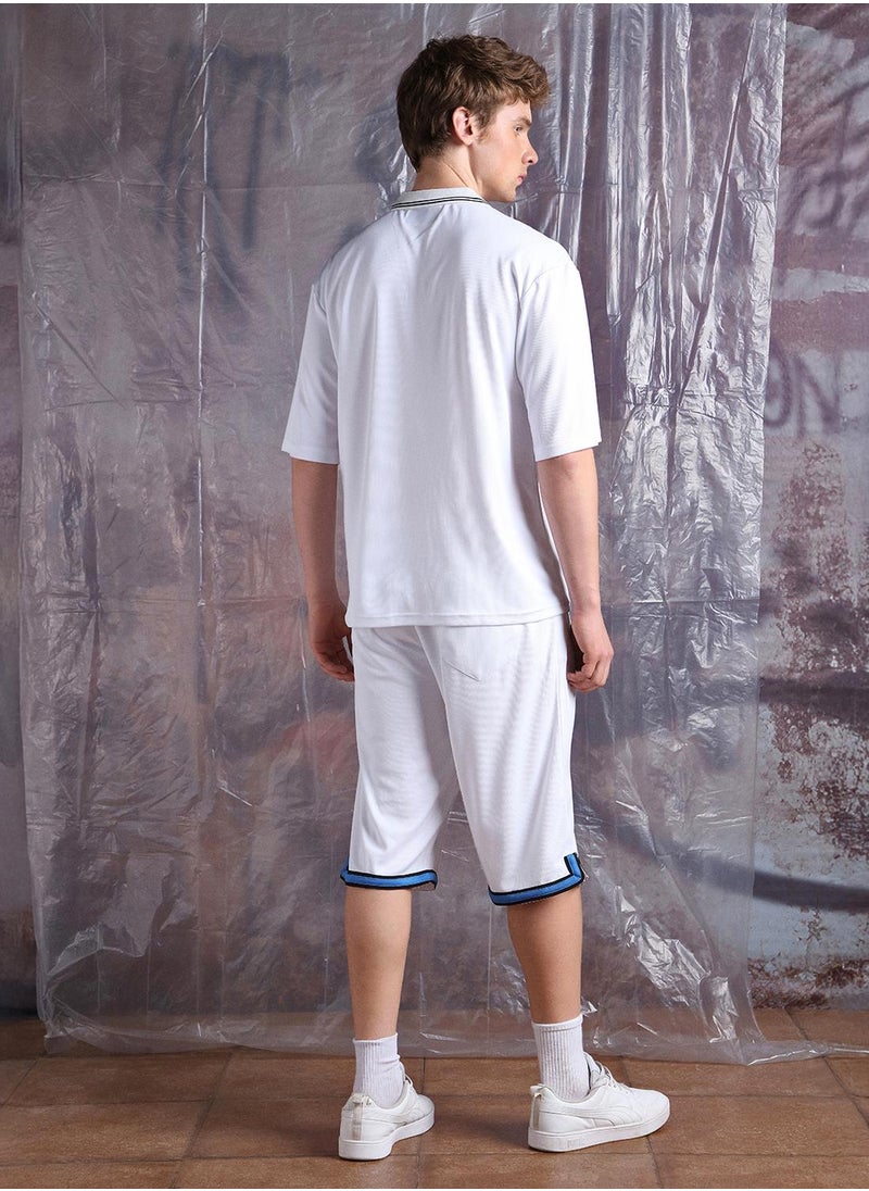 Hubberholme Men Streetletics Printed T-Shirt & Shorts Oversized fit Mesh Co-ord Set  - Image 5