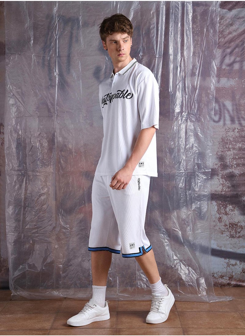 Hubberholme Men Streetletics Printed T-Shirt & Shorts Oversized fit Mesh Co-ord Set  - Image 3