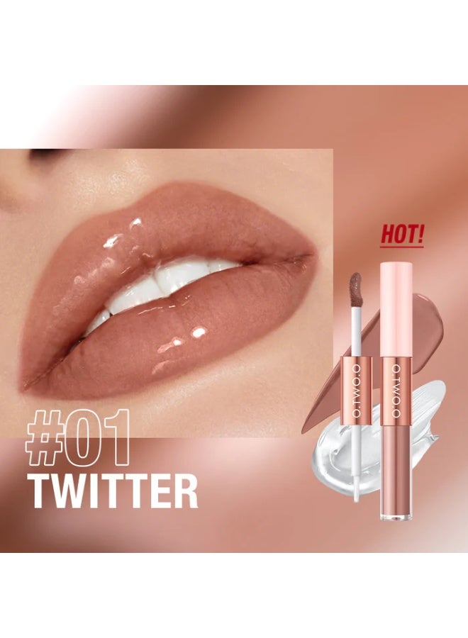 OTWOO O.TWO.O Double Effect Matte & Gloss Lipstick – 2-in-1 Velvet Matte & Glossy Finish (#2, APRICOT) - Image 5