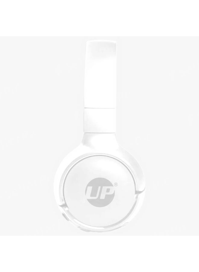 أب سماعات رأس لاسلكية بلوتوث UP UH-1 فوق الأذن | مكبرات صوت 40 مم | تصميم قابل للطي | دعم AUX | أبيض - Image 4
