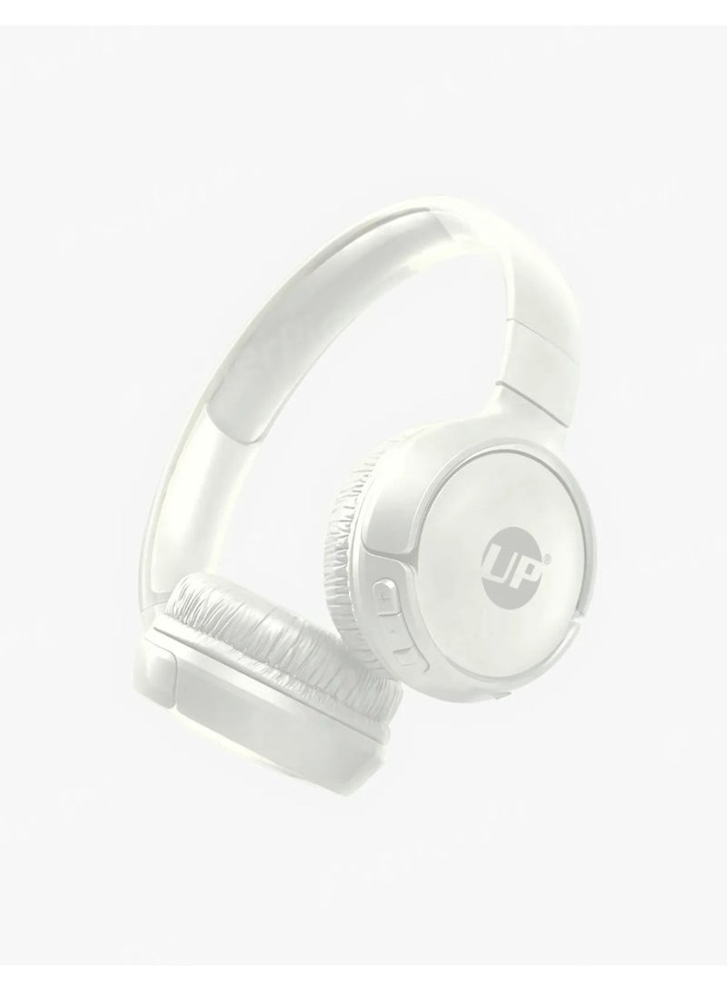 أب سماعات رأس لاسلكية بلوتوث UP UH-1 فوق الأذن | مكبرات صوت 40 مم | تصميم قابل للطي | دعم AUX | أبيض - Image 2