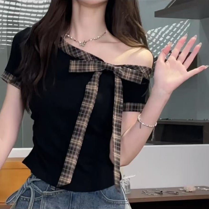 Women's Striped Bow T-Shirt - Image 3